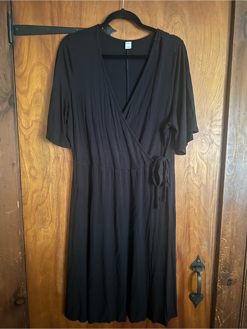 Old Navy Black Wrap Midi Dress